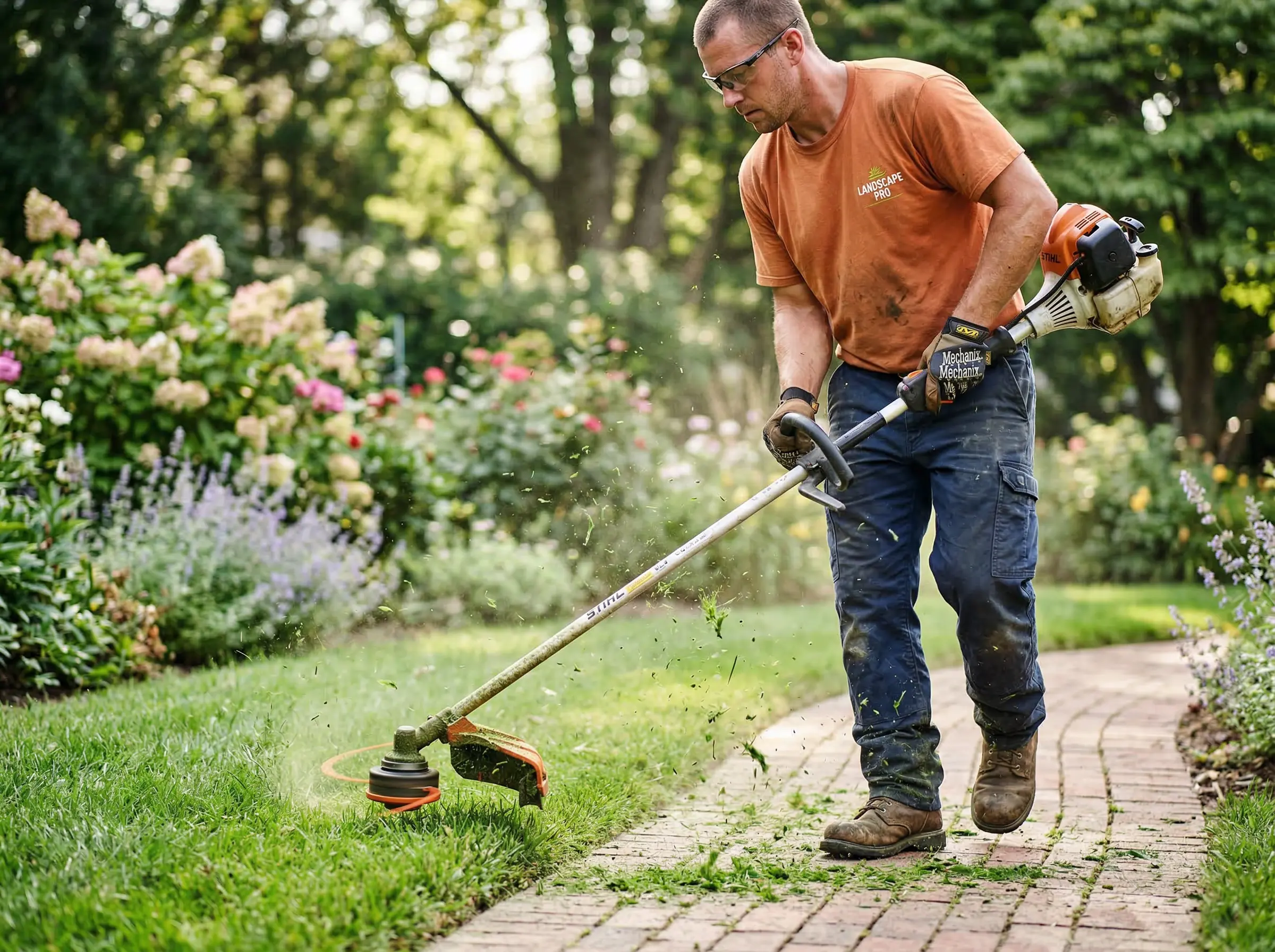 Покос травы триммером в Гродно